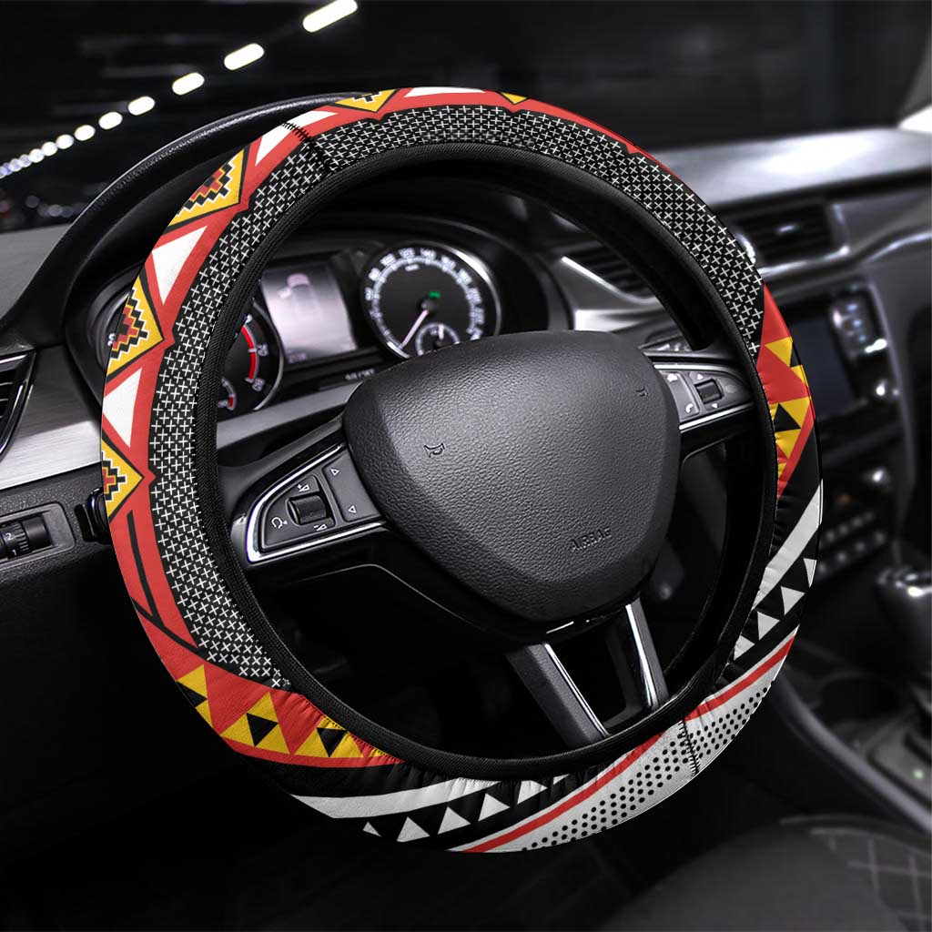 Niho Taniwha Taniko Motif Steering Wheel Cover