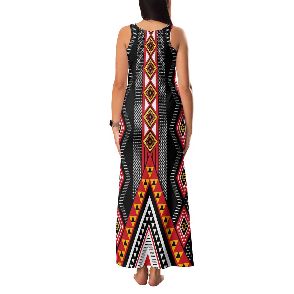 Niho Taniwha Taniko Motif Tank Maxi Dress LT9 - Polynesian Pride