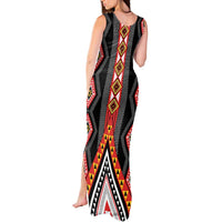 Niho Taniwha Taniko Motif Tank Maxi Dress LT9 - Polynesian Pride