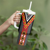 Niho Taniwha Taniko Motif Tumbler With Handle LT9 - Polynesian Pride