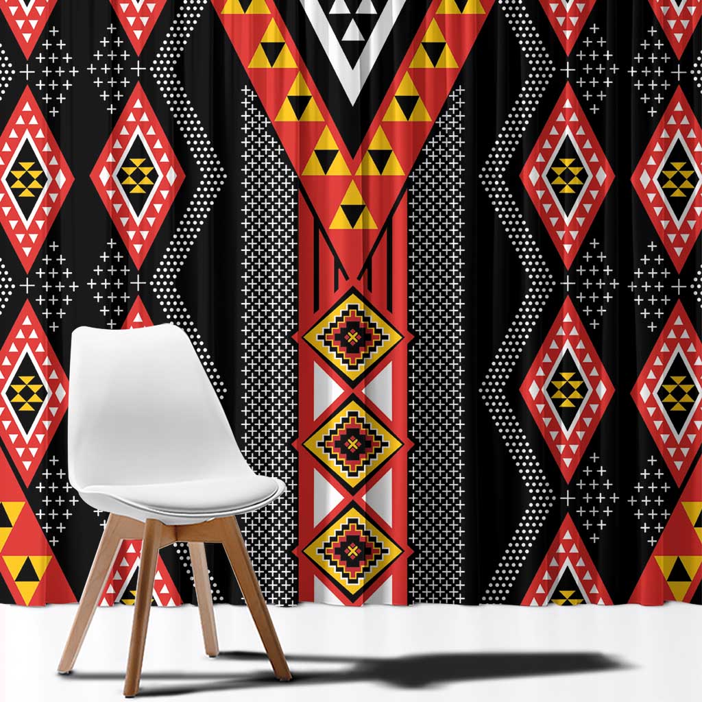 Niho Taniwha Taniko Motif Window Curtain LT9 - Polynesian Pride