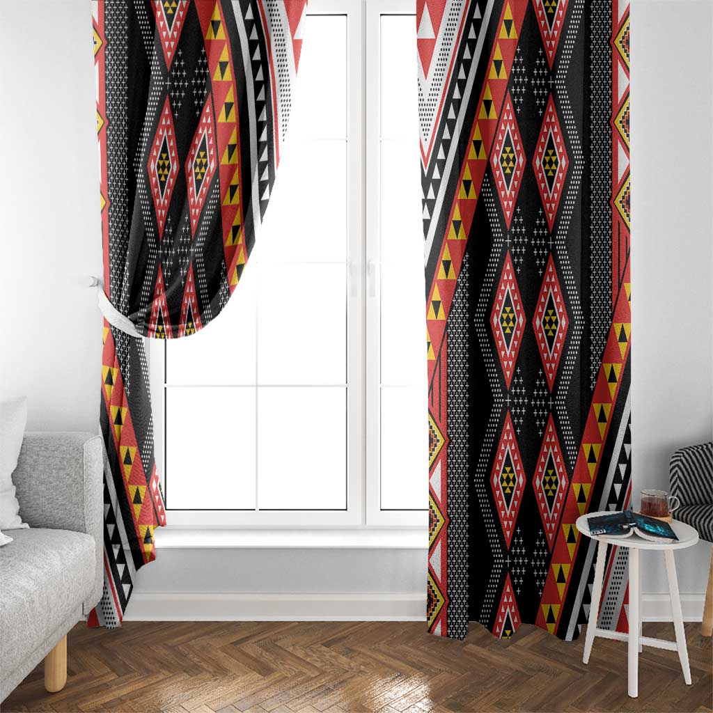 Niho Taniwha Taniko Motif Window Curtain LT9 - Polynesian Pride