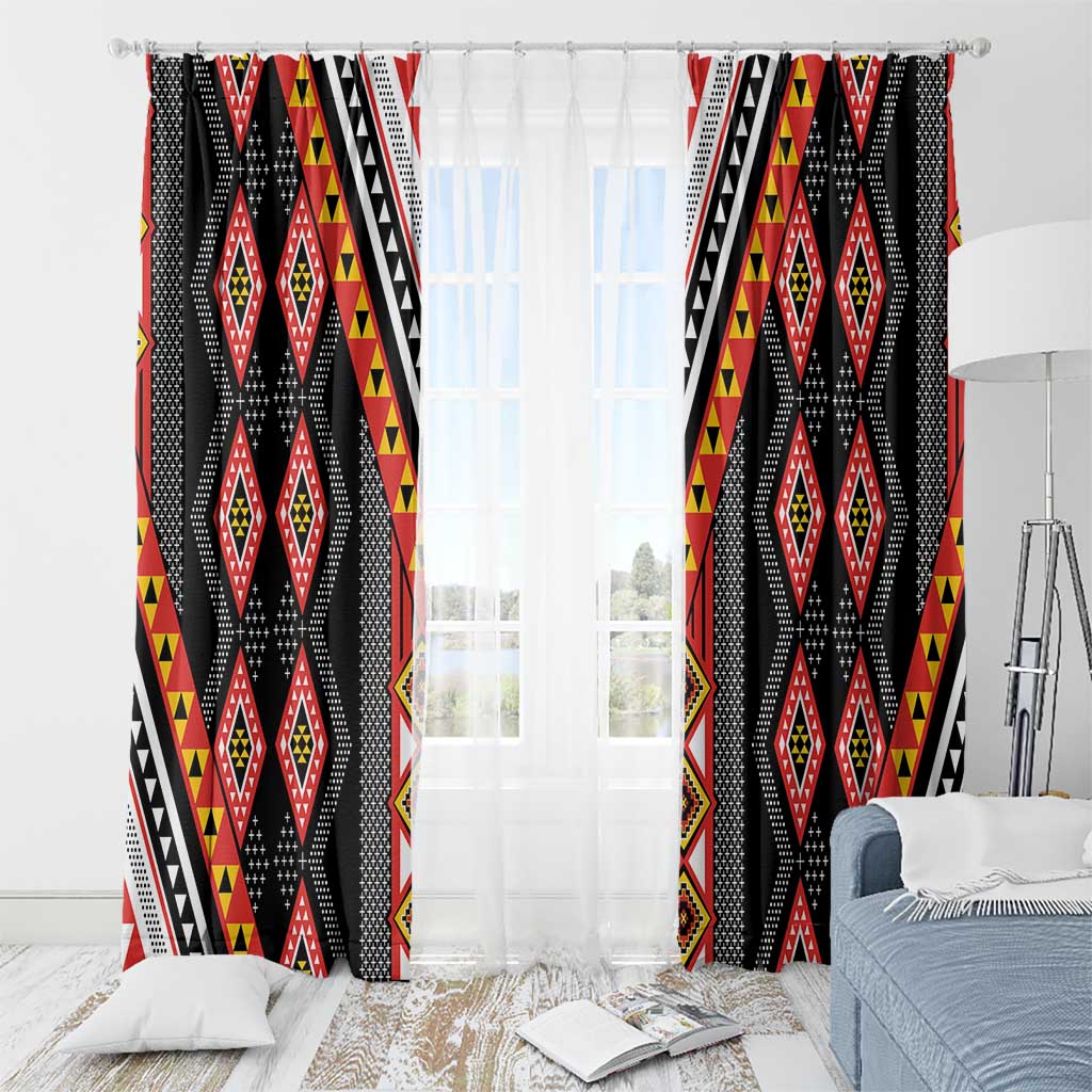 Niho Taniwha Taniko Motif Window Curtain LT9 - Polynesian Pride
