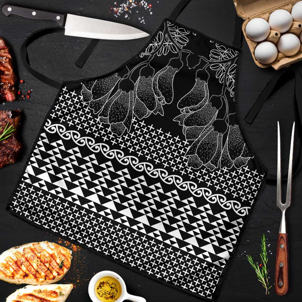 Black Taniko Kowhaiwhai Tukutuku Motif Apron LT9 Black - Polynesian Pride