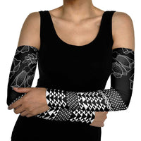 Black Taniko Kowhaiwhai Tukutuku Motif Arm Sleeves LT9 - Polynesian Pride