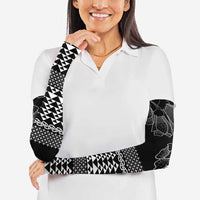 Black Taniko Kowhaiwhai Tukutuku Motif Arm Sleeves LT9 - Polynesian Pride