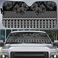 Black Taniko Kowhaiwhai Tukutuku Motif Auto Sun Shade LT9 Black - Polynesian Pride