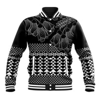 Black Taniko Kowhaiwhai Tukutuku Motif Baseball Jacket LT9 Unisex Black - Polynesian Pride