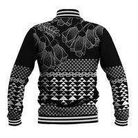 Black Taniko Kowhaiwhai Tukutuku Motif Baseball Jacket LT9 - Polynesian Pride