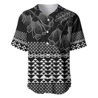 Black Taniko Kowhaiwhai Tukutuku Motif Baseball Jersey LT9 Black - Polynesian Pride