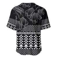 Black Taniko Kowhaiwhai Tukutuku Motif Baseball Jersey LT9 - Polynesian Pride