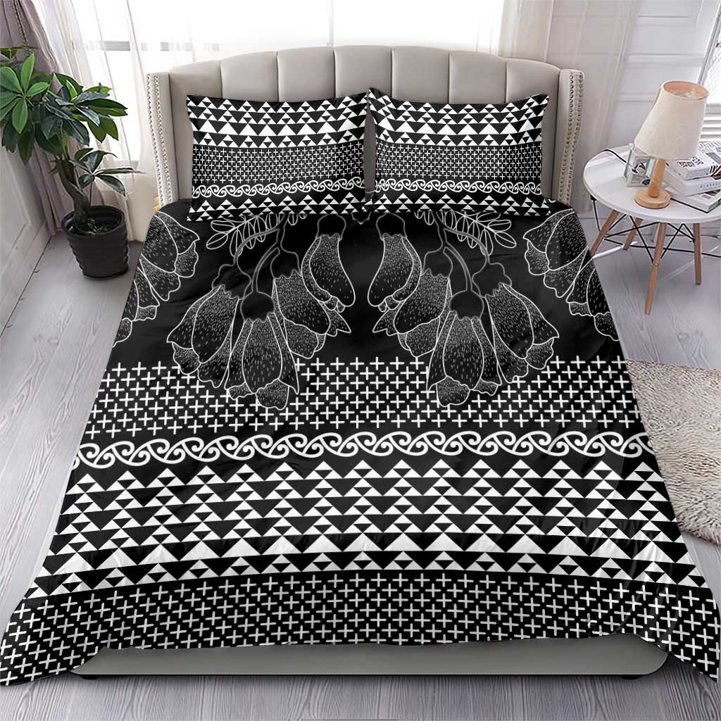 Black Taniko Kowhaiwhai Tukutuku Motif Bedding Set LT9 - Polynesian Pride