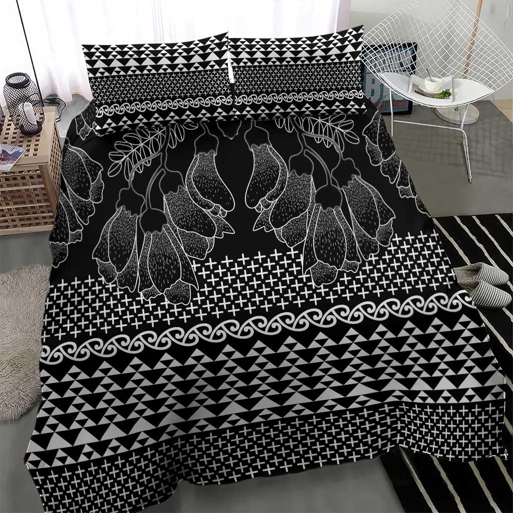 Black Taniko Kowhaiwhai Tukutuku Motif Bedding Set LT9 - Polynesian Pride