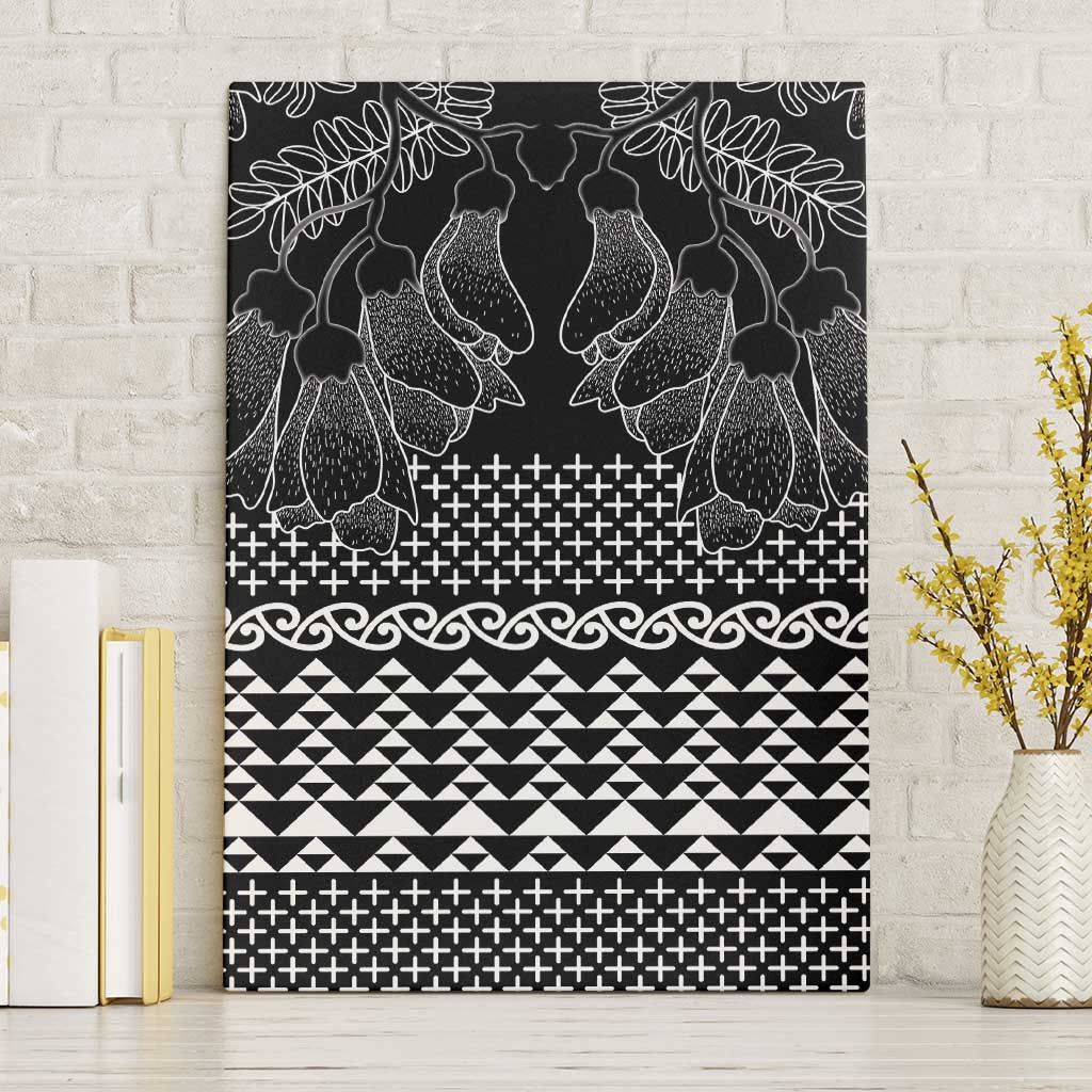 Black Taniko Kowhaiwhai Tukutuku Motif Canvas Wall Art LT9 Without Frame Black - Polynesian Pride