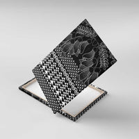 Black Taniko Kowhaiwhai Tukutuku Motif Canvas Wall Art LT9 With Frame Black - Polynesian Pride