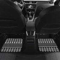 Black Taniko Kowhaiwhai Tukutuku Motif Car Mats LT9 Set 2pcs - Back Black - Polynesian Pride