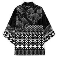 Black Taniko Kowhaiwhai Tukutuku Motif Kimono LT9 - Polynesian Pride