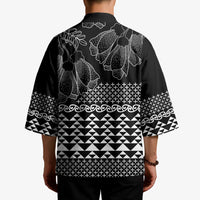 Black Taniko Kowhaiwhai Tukutuku Motif Kimono LT9 - Polynesian Pride