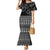 Black Taniko Kowhaiwhai Tukutuku Motif Mermaid Dress