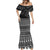 Black Taniko Kowhaiwhai Tukutuku Motif Mermaid Dress