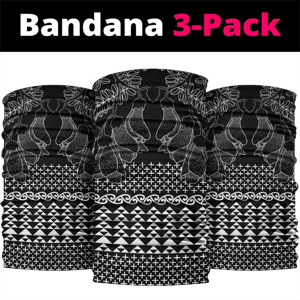 Black Taniko Kowhaiwhai Tukutuku Motif Neck Gaiter LT9 package One Size: 25*50cm Black - Polynesian Pride