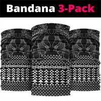 Black Taniko Kowhaiwhai Tukutuku Motif Neck Gaiter LT9 package One Size: 25*50cm Black - Polynesian Pride