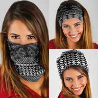 Black Taniko Kowhaiwhai Tukutuku Motif Neck Gaiter LT9 - Polynesian Pride