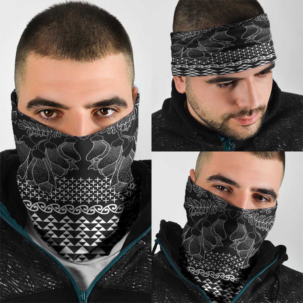 Black Taniko Kowhaiwhai Tukutuku Motif Neck Gaiter LT9 - Polynesian Pride