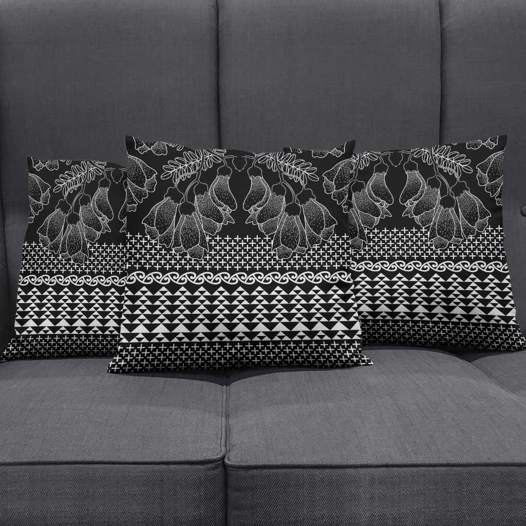 Black Taniko Kowhaiwhai Tukutuku Motif Pillow Cover LT9 - Polynesian Pride