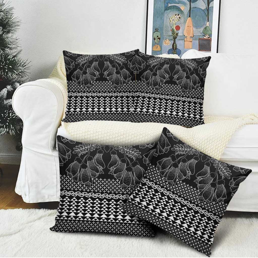 Black Taniko Kowhaiwhai Tukutuku Motif Pillow Cover LT9 - Polynesian Pride