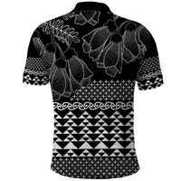 Black Taniko Kowhaiwhai Tukutuku Motif Polo Shirt LT9 - Polynesian Pride