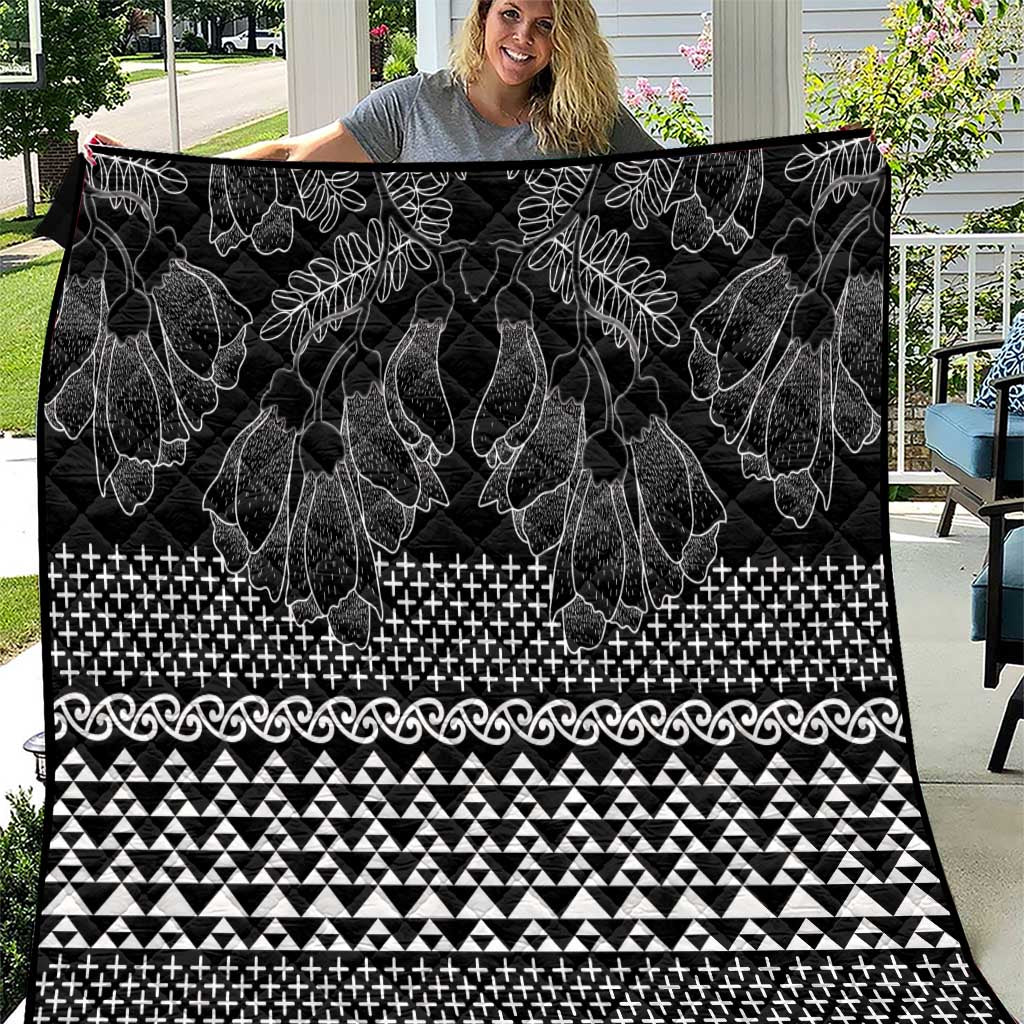 Black Taniko Kowhaiwhai Tukutuku Motif Quilt LT9 Black - Polynesian Pride