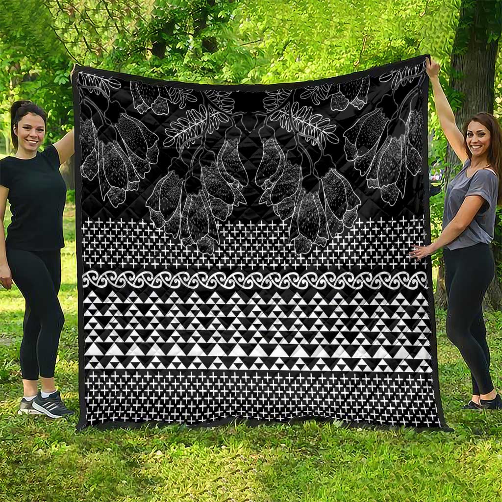 Black Taniko Kowhaiwhai Tukutuku Motif Quilt LT9 - Polynesian Pride