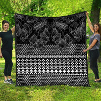 Black Taniko Kowhaiwhai Tukutuku Motif Quilt LT9 - Polynesian Pride