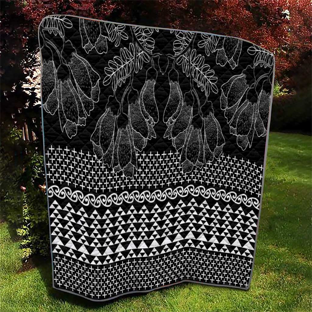 Black Taniko Kowhaiwhai Tukutuku Motif Quilt LT9 - Polynesian Pride