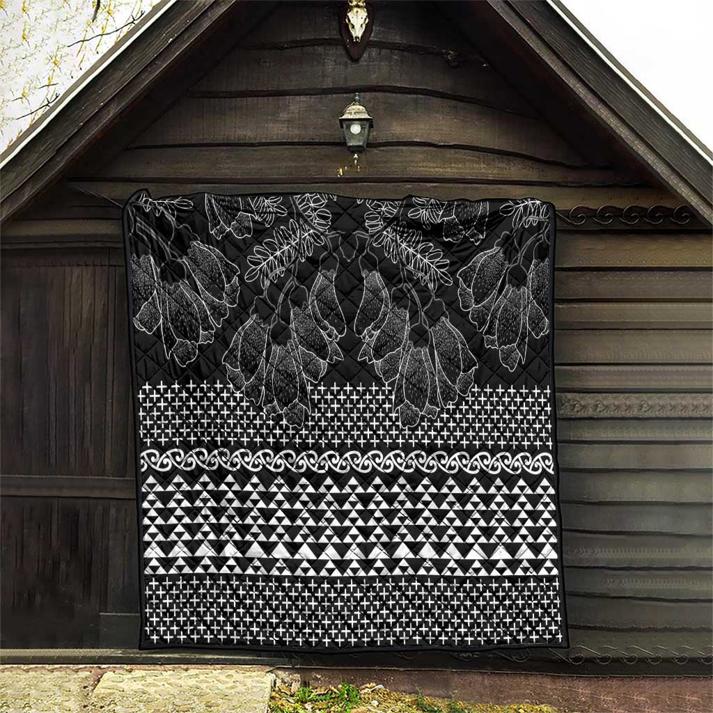 Black Taniko Kowhaiwhai Tukutuku Motif Quilt LT9 - Polynesian Pride