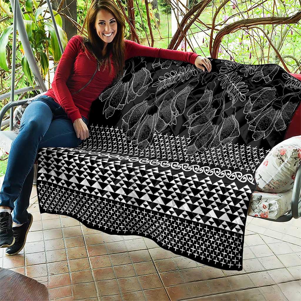 Black Taniko Kowhaiwhai Tukutuku Motif Quilt LT9 - Polynesian Pride