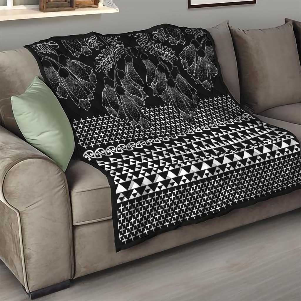Black Taniko Kowhaiwhai Tukutuku Motif Quilt LT9 - Polynesian Pride