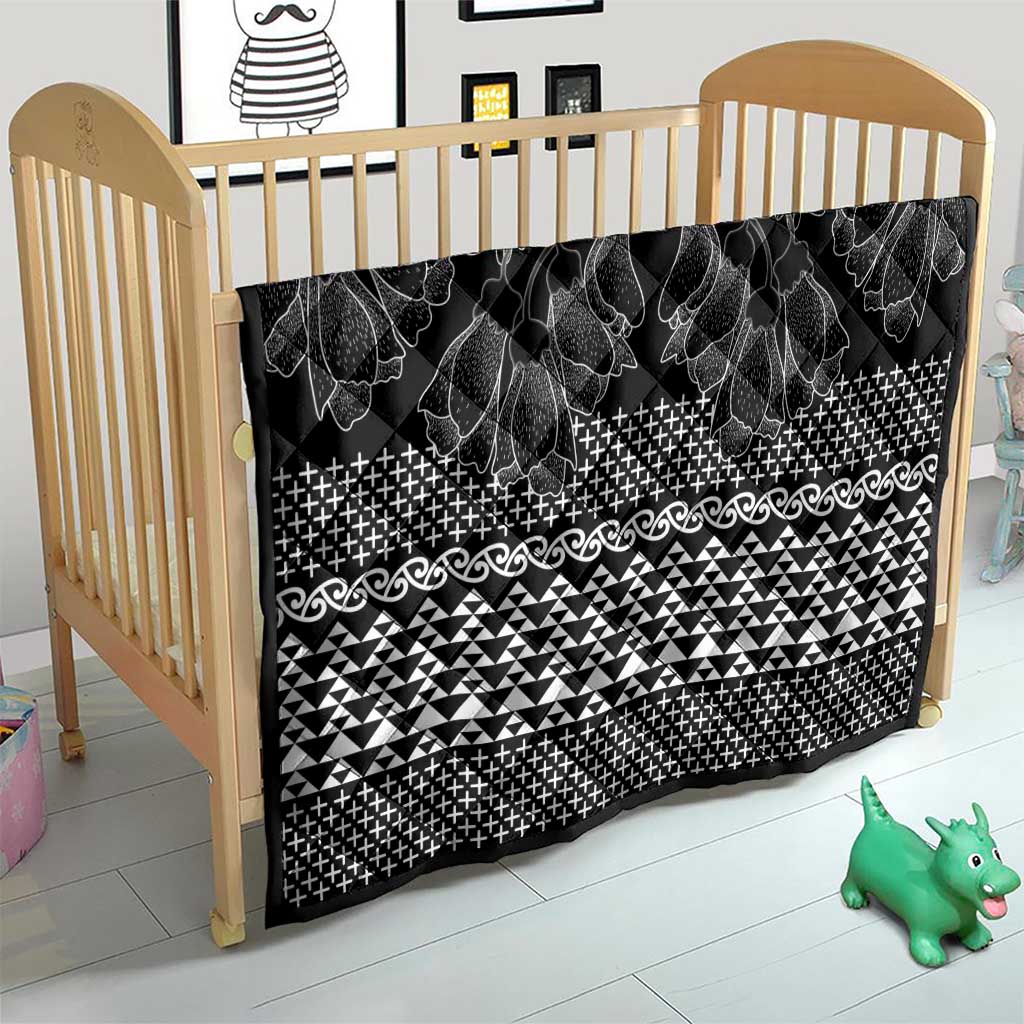Black Taniko Kowhaiwhai Tukutuku Motif Quilt LT9 - Polynesian Pride
