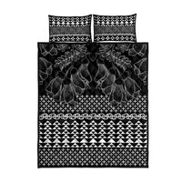 Black Taniko Kowhaiwhai Tukutuku Motif Quilt Bed Set LT9 - Polynesian Pride