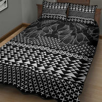 Black Taniko Kowhaiwhai Tukutuku Motif Quilt Bed Set LT9 - Polynesian Pride