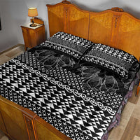 Black Taniko Kowhaiwhai Tukutuku Motif Quilt Bed Set LT9 - Polynesian Pride