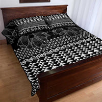 Black Taniko Kowhaiwhai Tukutuku Motif Quilt Bed Set LT9 - Polynesian Pride