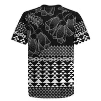 Black Taniko Kowhaiwhai Tukutuku Motif Rugby Jersey LT9 - Polynesian Pride