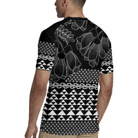 Black Taniko Kowhaiwhai Tukutuku Motif Rugby Jersey LT9 - Polynesian Pride
