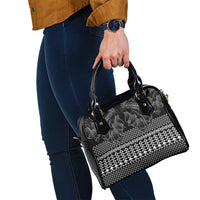 Black Taniko Kowhaiwhai Tukutuku Motif Shoulder Handbag LT9 - Polynesian Pride