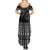 Black Taniko Kowhaiwhai Tukutuku Motif Summer Maxi Dress