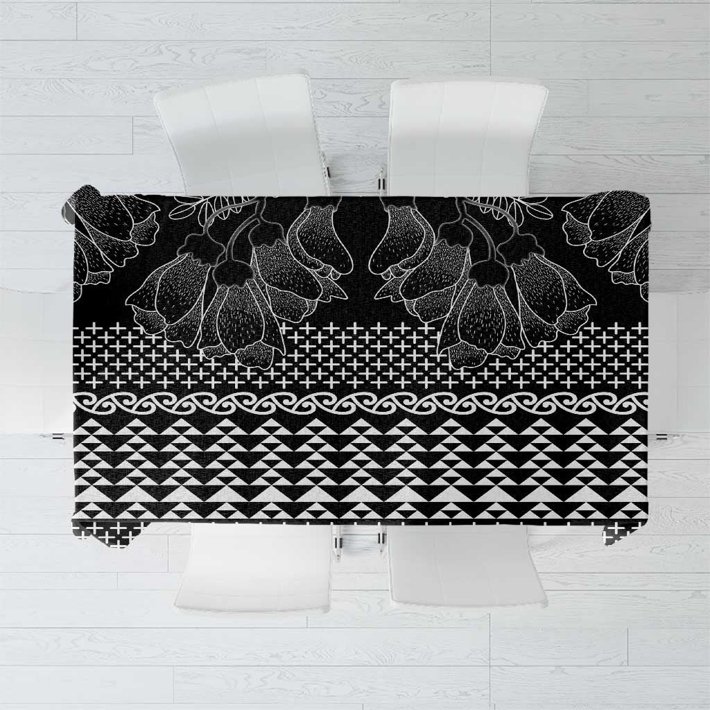 Black Taniko Kowhaiwhai Tukutuku Motif Tablecloth LT9 Black - Polynesian Pride