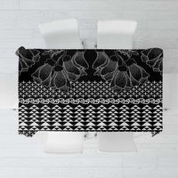 Black Taniko Kowhaiwhai Tukutuku Motif Tablecloth LT9 Black - Polynesian Pride