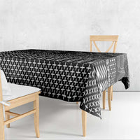 Black Taniko Kowhaiwhai Tukutuku Motif Tablecloth LT9 - Polynesian Pride